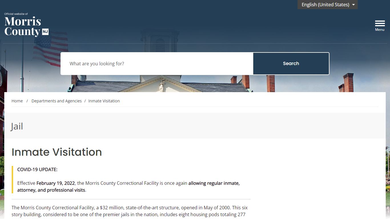 Inmate Visitation – Morris County, NJ