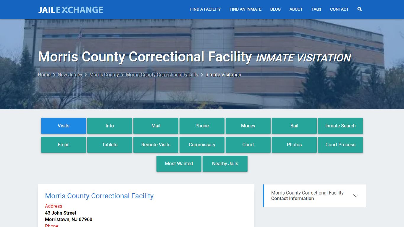 Inmate Visitation - Morris County Correctional Facility, NJ - Jail Exchange